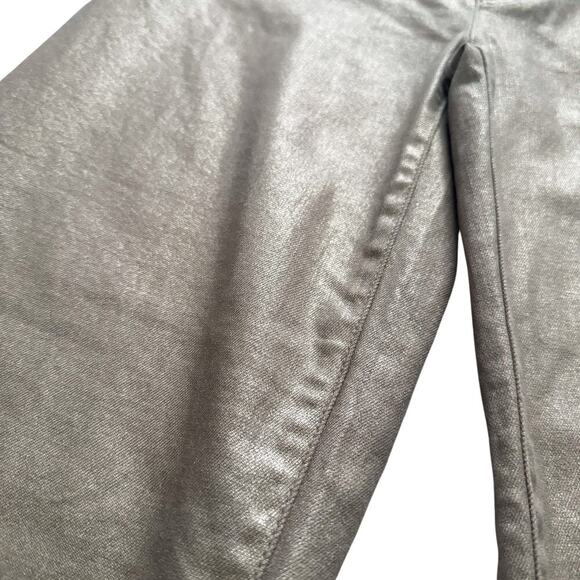 Banana Republic Pants Women 29 8 Petite Gold High Rise Straight Metallic Shimmer - Picture 3 of 15